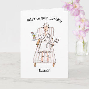Tarjeta Cumpleaños de Spa Day Lady