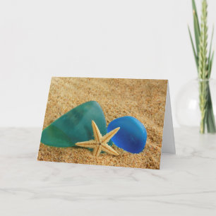 Tarjeta Cumpleaños De Starfish And Sea Glass