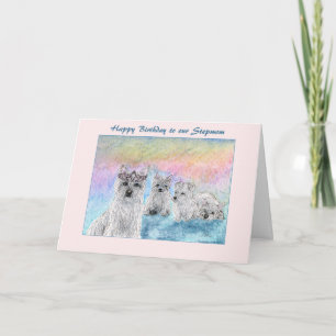 Tarjeta Cumpleaños de Stepmom, perro de la región montaños