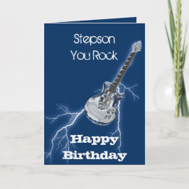 Tarjeta Cumpleaños de Stepson Rock Lightning