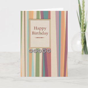 Tarjeta Cumpleaños de Stripes y Rivets