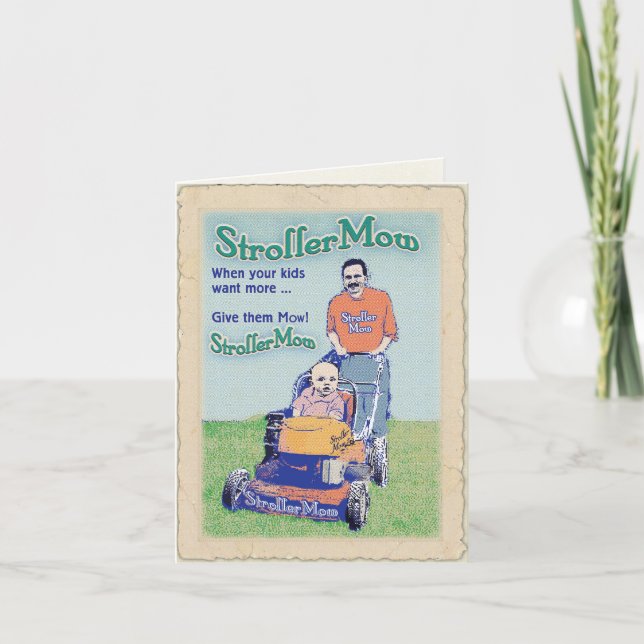Tarjeta Cumpleaños de StrollerMow (Anverso)