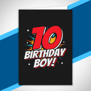 Tarjeta Cumpleaños de superhéroe - 10 años - Cumpleaños 10