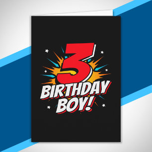Tarjeta Cumpleaños de Superhéroe - 3 Años - Tercer Cumplea