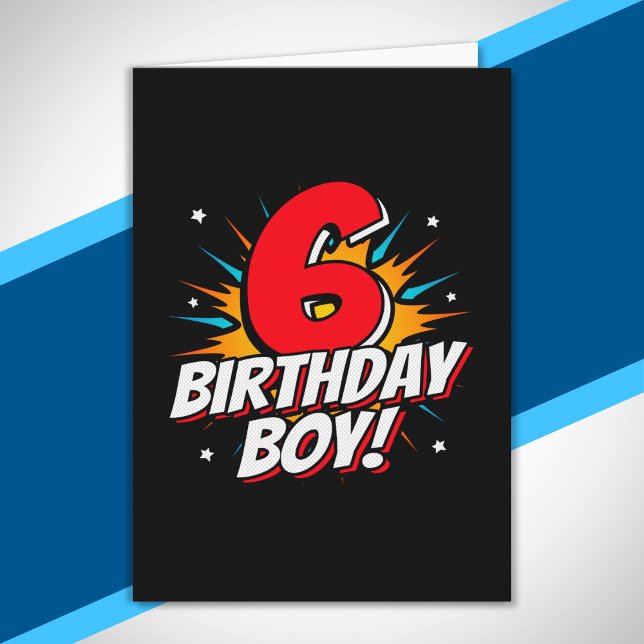 Tarjeta Cumpleaños de Superhéroe - 6 Años - 6to Cumpleaños (Subido por el creador)