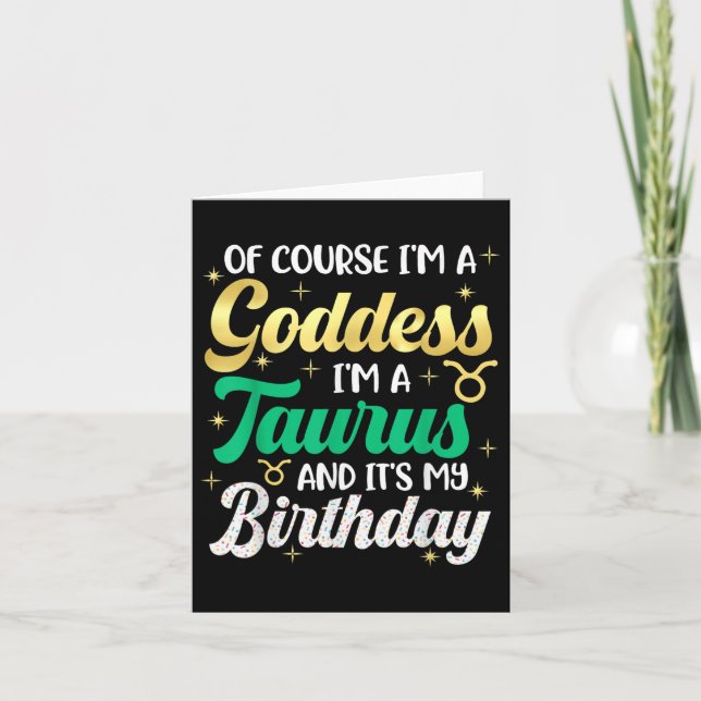 Tarjeta Cumpleaños De Taurus Para Las Mujeres Es Mi Diosa  (Anverso)