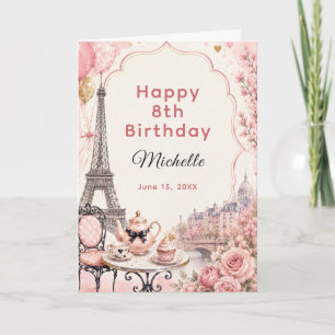 Tarjeta Cumpleaños de Té Rosa de París
