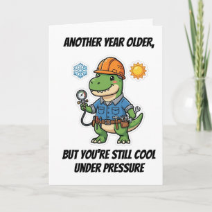 Tarjeta Cumpleaños de técnico de HVAC genial bajo presión