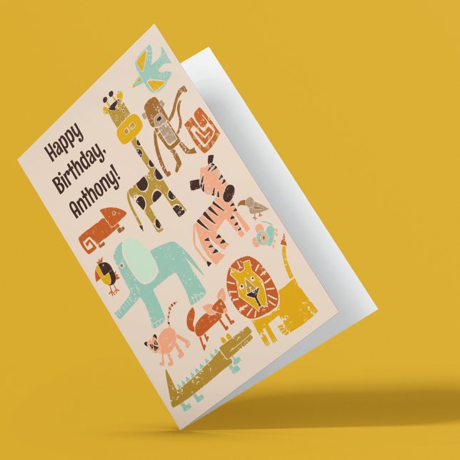 Tarjeta Cumpleaños de tener animales de la jungla en un dí (Subido por el creador)