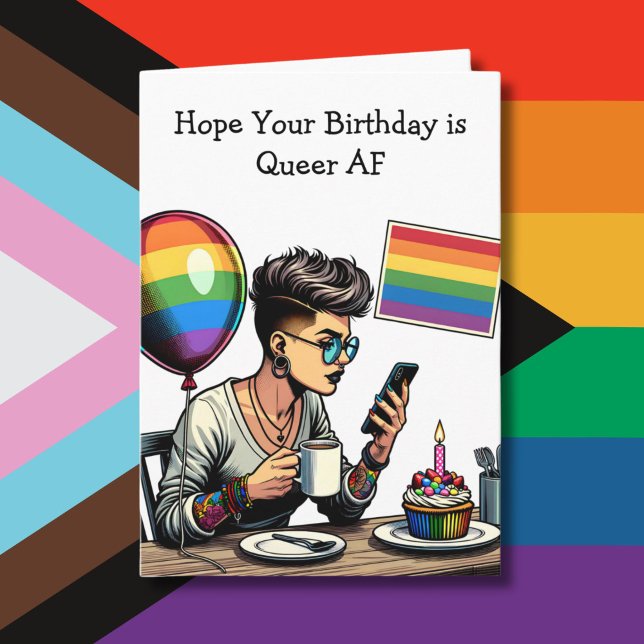 Tarjeta Cumpleaños de tener un afro homosexual | Página de (Subido por el creador)