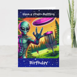 Tarjeta Cumpleaños de tener una cadena | Alien de disco de