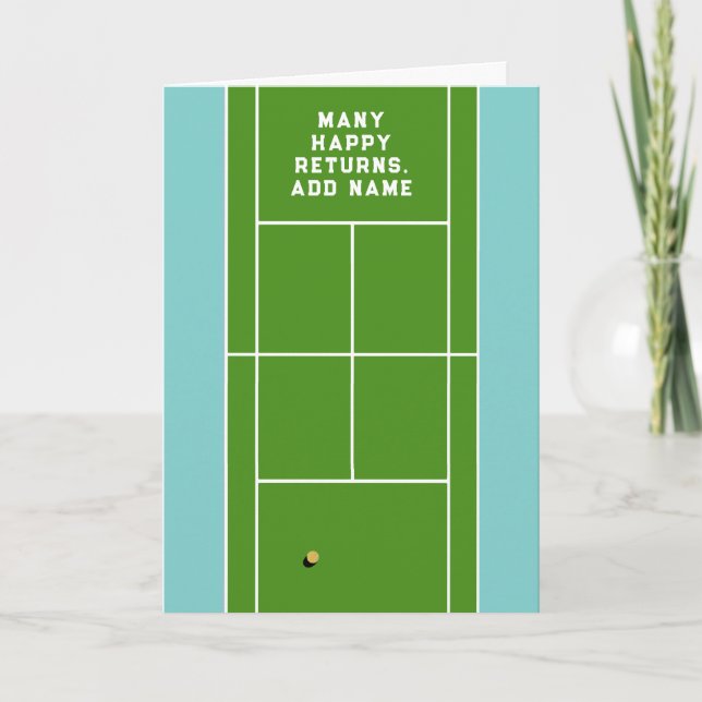 Tarjeta Cumpleaños de tenis personalizado (Anverso)