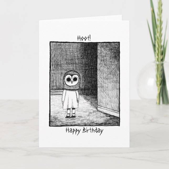 Tarjeta Cumpleaños de Terror Espeluznante Siniestro Raro G (Anverso)