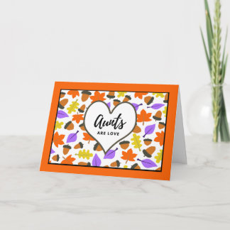 Tarjeta Cumpleaños de Tía Tía es amor hojas de otoño