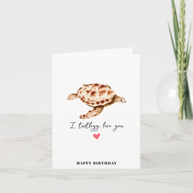 Tarjeta Cumpleaños de Tortuga Marina (Anverso)