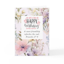 Cumpleaños de un amigo Flower Garden Bible Verse