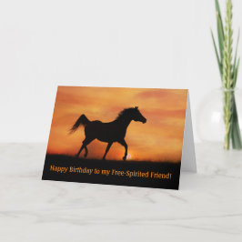 Tarjeta Cumpleaños de un amigo, un caballo dulce, feliz cu
