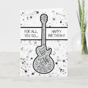 Tarjeta Cumpleaños de un guitarrista de rock de guitarra d