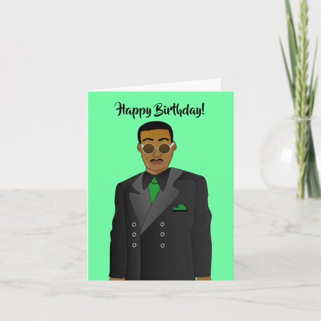 Tarjeta Cumpleaños de un hombre afroamericano (Anverso)