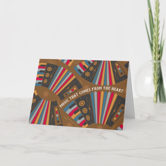 Tarjeta Cumpleaños de un músico de acordeón (Anverso)