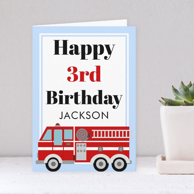 Tarjeta Cumpleaños de un niño de un camión de bomberos mod (Subido por el creador)