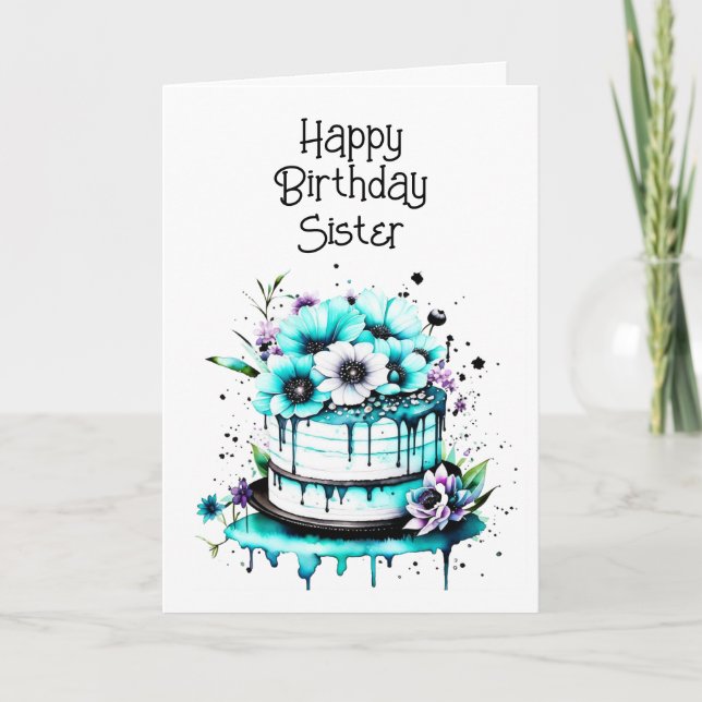 Tarjeta Cumpleaños de una hermana personalizada y capricho (Anverso)