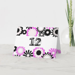 Tarjeta Cumpleaños de una niña de 12 años, flores brillant