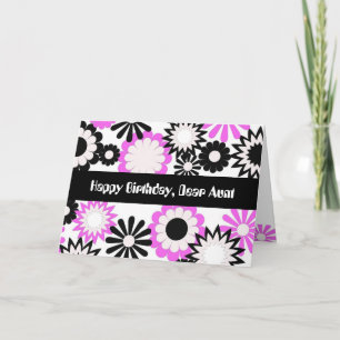 Tarjeta Cumpleaños de una tía, flores brillantes.