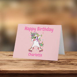 Tarjeta Cumpleaños de Unicorn Dabbing Roller
