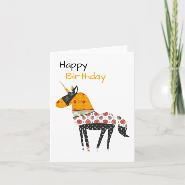 Tarjeta Cumpleaños de Unicornio (Anverso)