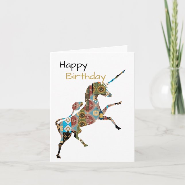Tarjeta Cumpleaños de Unicornio (Anverso)