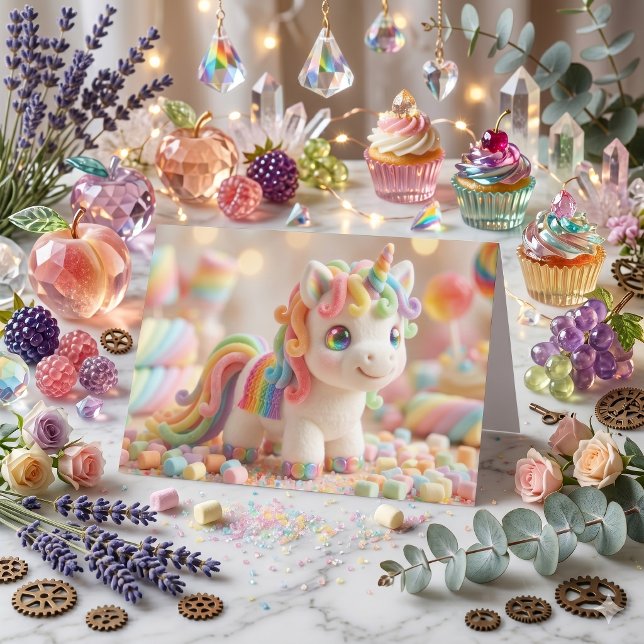 Tarjeta Cumpleaños de Unicornio de Malvavisco Dulce  (Subido por el creador)