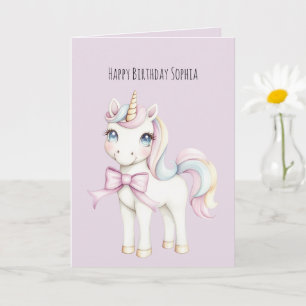 Tarjeta Cumpleaños de Unicornio Dulce Lindo
