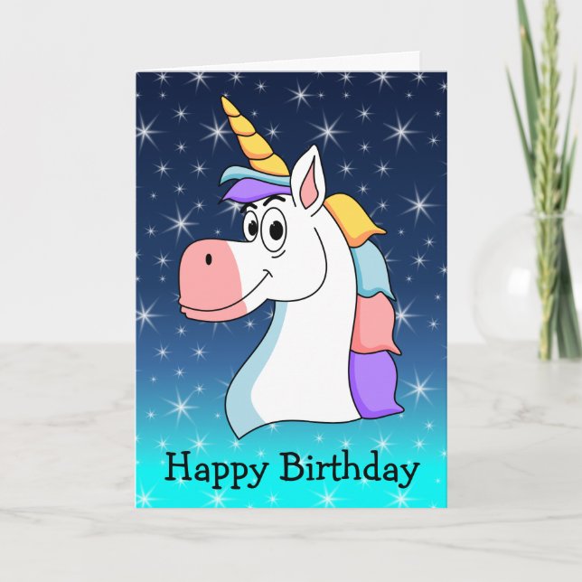Tarjeta Cumpleaños de Unicornio Genial (Anverso)