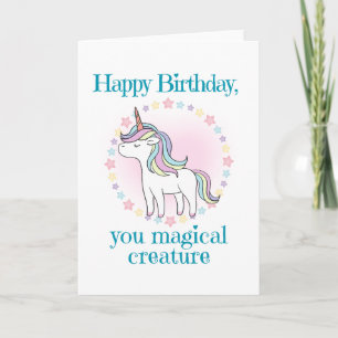 Tarjeta Cumpleaños de Unicornio para Niña