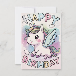Tarjeta Cumpleaños de Unicornio, un sueño místico