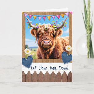 Tarjeta Cumpleaños de Vaca de las Tierras Altas Deja Suelt
