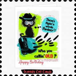 Tarjeta Cumpleaños de "Vaquero" Gato Cobarde