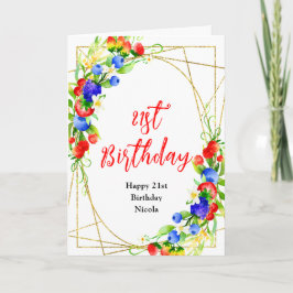 Tarjeta Cumpleaños de Verano con Frutas del Bosque