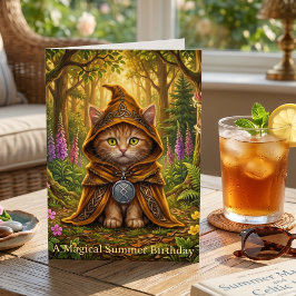 Tarjeta Cumpleaños de verano de gato atigrado naranja Cott