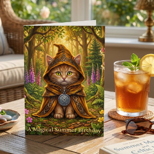 Tarjeta Cumpleaños de verano de gato atigrado naranja Cott