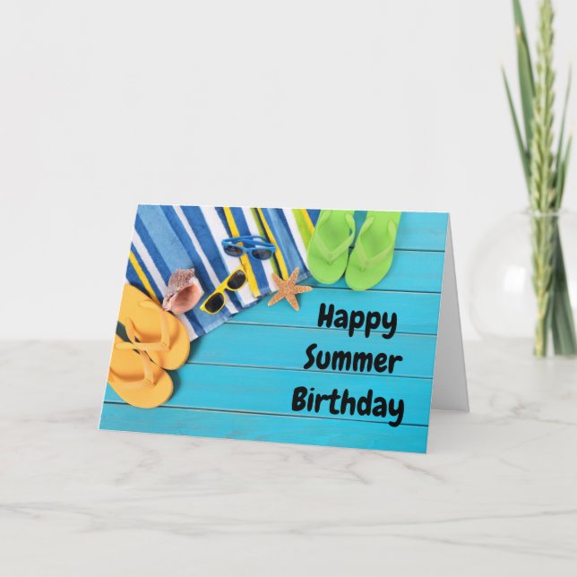 TARJETA ***CUMPLEAÑOS DE VERANO*** DESEA AMIGO O FAMILIA (Anverso)
