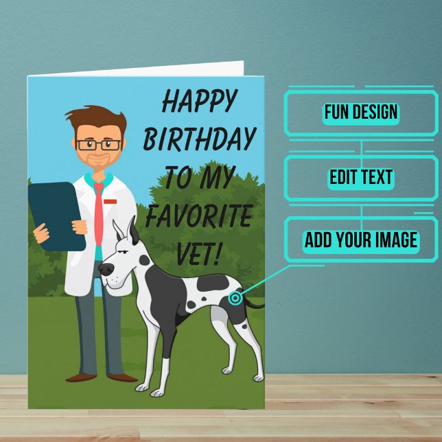 Tarjeta Cumpleaños de Veterinarios Hombres (his lovely card is specifically for that kind veterinarian in your life.)