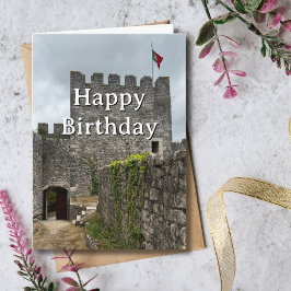 Tarjeta Cumpleaños de viaje Castillo Portugal Foto diverti