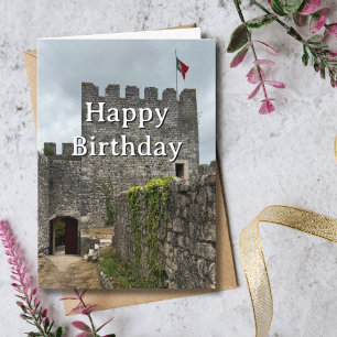 Tarjeta Cumpleaños de viaje Castillo Portugal Foto diverti