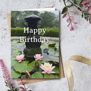 Tarjeta Cumpleaños de viaje Fuente Flores Diversión Foto