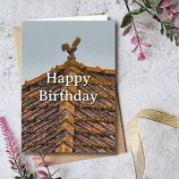 Cumpleaños de viaje Gallo en techo Portugal Foto