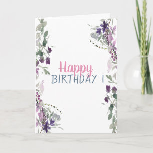 Tarjeta Cumpleaños de Watercolor Meadow