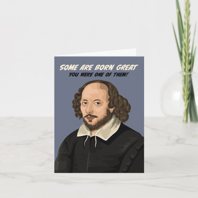 Tarjeta Cumpleaños de William Shakespeare Algunos nacen gr (Anverso)