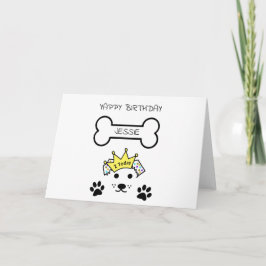 Tarjeta CUMPLEAÑOS DE YAPPY DE PERRO, nombre personalizado